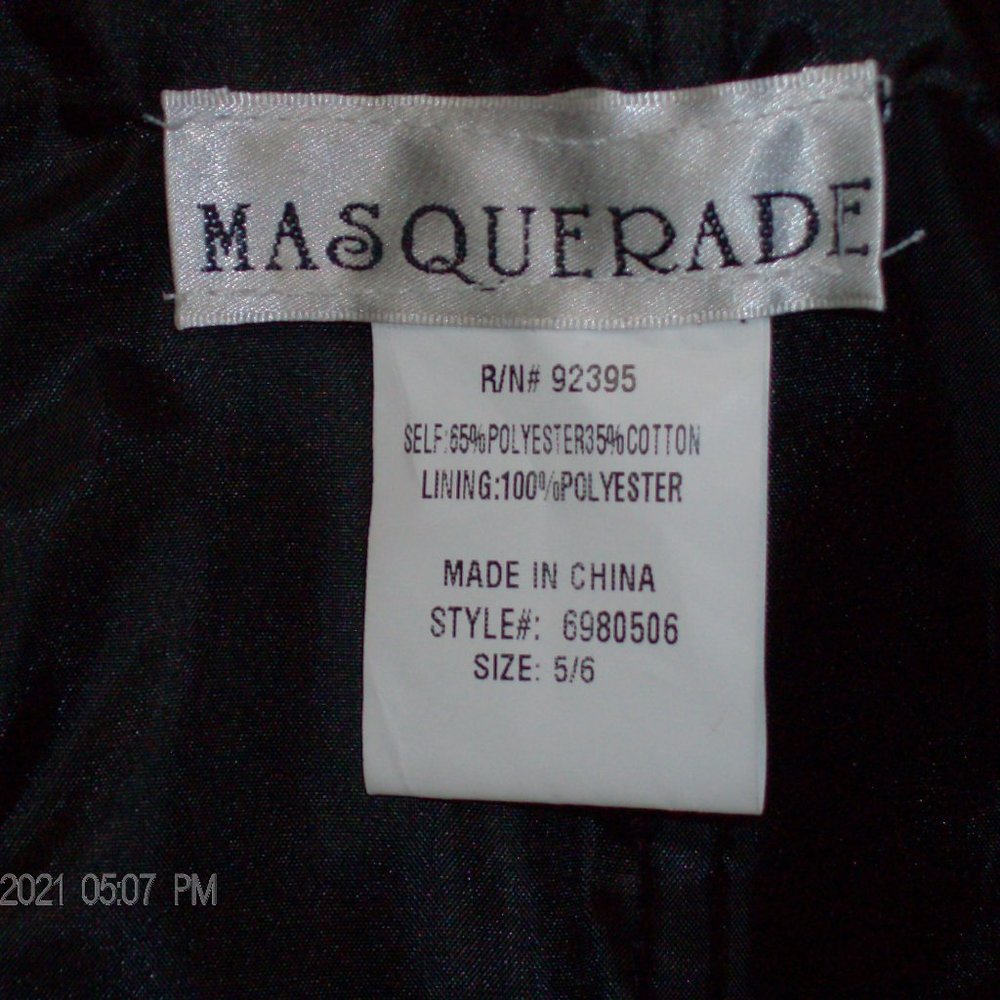 blue Masquerade prom dress with straps - Picture 2 of 6